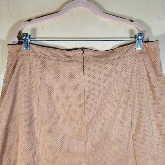 American Rag Faux Suede Button Front Mini Skirt Brown Women Plus Sz 1X NWT - Picture 7 of 9